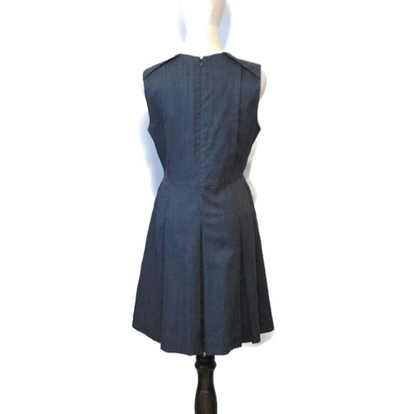 Alice + Olivia Dress Scoop Neck Sleeveless Pleated Wool Midi Classic Gray Size M - Picture 9 of 16